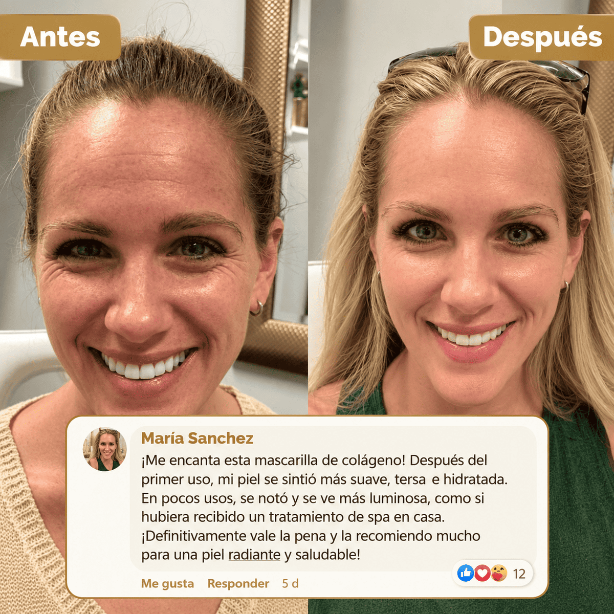 VELORIA™ Mascarilla Facial de Colágeno