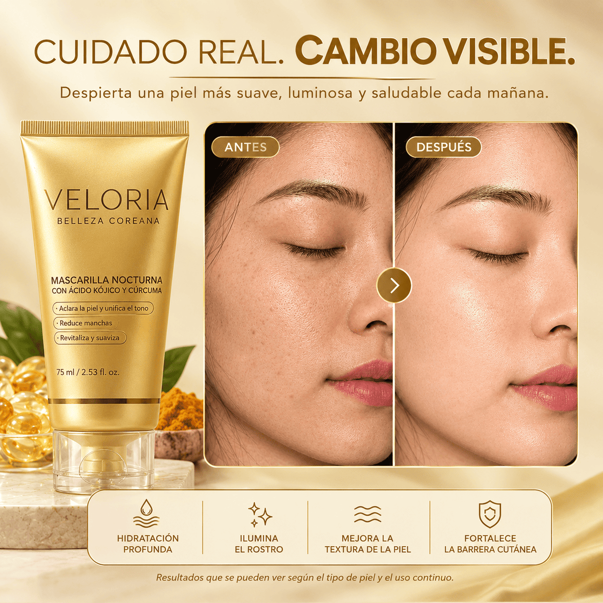 VELORIA™ Mascarilla Facial de Colágeno